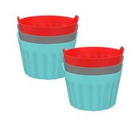 Petit moule pour friteuse à air chaud - Ramequins à crème brûlée pour soufflé à la crème, cuiseur à œufs en plusieurs parties, petits bols cannelés, moule en silicone Air Fryer, boîte à muffins