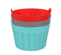 Petit moule pour friteuse à air - Ramekins à soufflé à la crème brulée, marmite à œufs en plusieurs pièces | Tasses striées petit bol, friteuse à air, moule en silicone, boîte à muffins,