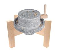Petit Moulin En Pierre Avec Support En Bois, Moulin À Poudre Matcha À Manivelle, Lapis-lazuli Naturel, Moud Les Aliments Secs Et Humides, À Des Fins Pédagogiques Et Ornementales(30cm/11.8in)