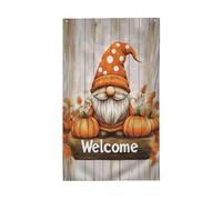 Petit nain scandinave orange chapeau citrouilles, drapeaux de maison, 9,1 x 1,5 m, bannière de vœux avec œillets, décoration d'intérieur et d'extérieur