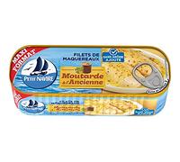 PETIT NAVIRE - FILET DE MAQUEREAUX MOUTARDE SANS AROMES AJOUTÉS 225G - LOT DE 4