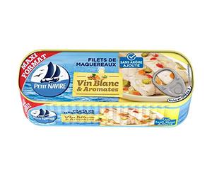 PETIT NAVIRE - Filets De Maquereaux Vin Blanc & Aromates Sans Arômes Ajoutés 235G - Lot De 4 - Offre Special