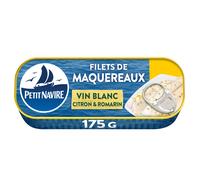 Petit Navire Filets de Maqueraux Sauce Vin Blanc Citron Romarin sans Arôme Ajouté, 175g