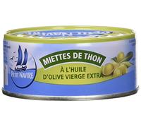 Petit Navire Miettes de Thon à l'huile d'olive Vierge Extra, La boîte de 104g net égoutté
