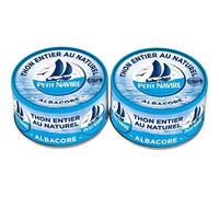 PETIT NAVIRE - Lot de 2 Boîtes de Thon Naturel Albacore en Boîte, 93g chacune - Idéal pour vos repas savoureux - Conservé dans son jus naturel - Le Lot De 3