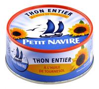 Petit Navire Thon Entier à l'Huile de Tournesol 160 grams