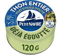 Petit Navire Thon entier avec un Filet d'huile d'olive MSC Déjà Égoutté 120g