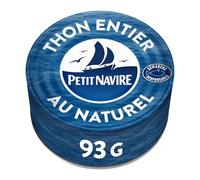 PETIT NAVIRE Thon Entier au Naturel - Boîte de 93 g - Conserves de poisson en métal - Authentique et sans additifs - Issu d'une démarche responsable - Lot de 4