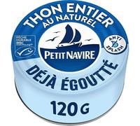 PETIT NAVIRE Thon entier au naturel égoutté MSC 120 g