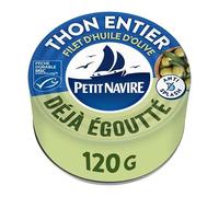 Petit Navire Thon entier avec un Filet d'huile d'olive MSC Déjà Égoutté 120g