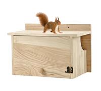 Petit nichoir d'extérieur en bois brut pour écureuil | Avec entrée latérale anti-prédateurs, maison à suspendre pour petits écureuils, tamias, oiseaux et perroquets