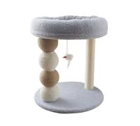 Petit Nid Arbre À Chat Intégré Escalade Cadre Multi-Fonctionnel Hamac Coton Lit Sisal Rayure Pilier Jouet éCurie(Light Blue)