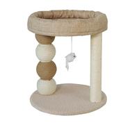 Petit Nid Arbre À Chat Intégré Escalade Cadre Multi-Fonctionnel Hamac Coton Lit Sisal Rayure Pilier Jouet éCurie(Apricot Colour)