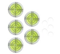 Petit Niveau à Bulle Avec 5 Ruban Adhésif Double Face, 5 PCS Ø 32 mm de Diamètre Niveaux à Bulle Rond, Mini Niveau à Bulle, pour le Camping, les Appareils Photo