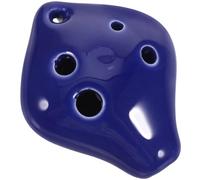 Petit Ocarina en Céramique 6 Trous Tonalité C Bleu pour Débutants | Surface Lisse, Format Compact à Emporter, Pratique à Maison, pour Garçon Fille et Parents