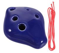 Petit Ocarina Portable en Céramique à 6 Trous, Tonalité de Do | Bleu, Surface Lisse et Résistante, pour Débutants, Cours de Musique et Pratique Quotidienne