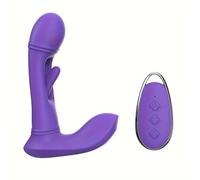 Petit Oeúf Ｖibrａnte Culotte Masseur en silicone portable,3 en 1,fréquences de vibration et modes d'aspiration,avec fonction de chauffage,chargement magnétique KRU8