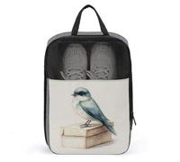 Petit oiseau dans un sac à chaussures bleu-gris pastel pour voyage, usage quotidien, sac de rangement anti-poussière pour chaussures de golf