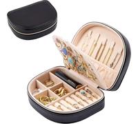 Petit organisateur de bijoux avec serrure, , noir/beige, 17x12.5x5.3 cm