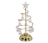 Petit Ornement de Veilleuse D'arbre de Noël à LED, Lampe Décorative en Cristal Durable, Cadeau D'amant/collègue, Acrylique/fer, 7,5x3,5 Pouces (Lumière chaude dorée)