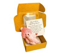 Petit ours câlin dans une boîte, petit ours de poche câlin dans une boîte, A Little Pocket Be-ar H/UG, mini Worry B/oreille avec carte inspirante, min/i Teddy Bea/r pour les personnes, poupée en