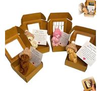 Petit Ours en Peluche Fait Main, avec Carte inspirante, Adorable Petit Ours en Peluche for Les Amoureux, Accessoires de Bureau