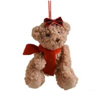 Petit ours en peluche pour décoration de voiture à suspendre en tissu doux - Accessoire de vacances 2025 (nœud papillon)