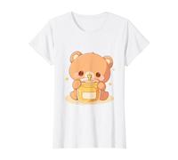 Petit Ours Mangeant dans Un Pot de Miel Chibi Kawaii Funny Art T-Shirt Graphique avec Valeur
