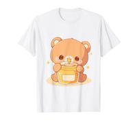 Petit Ours Mangeant dans Un Pot de Miel Chibi Kawaii Funny Art T-Shirt Graphique avec Valeur