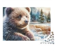 Petit Ours Mignon Hiver Puzzle 1000 Pièces Carton Premium Set pour Adultes, Défi Éducatif, Loisir Amusant À Domicile, Idée Cadeau Parfaite pour La Saison des Fêtes 70x50cm/1000pcs
