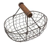 Petit Panier à œUfs En MéTal Avec PoignéE Panier De Rangement De Cuisine Rustique Noir Organisateur De Comptoir Pour œUfs Frais Pain Fruits Et LéGumes