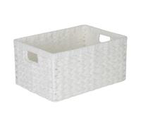 Petit panier de rangement rectangulaire en corde de papier blanc