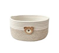 Petit panier de rangement tissé, 25 x 18 cm, organiseur en coton peu encombrant, construction douce, design minimaliste pliable pour linge, vêtements, livres, serviettes, jouets, collations, usage