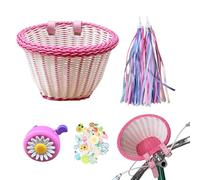 Petit panier de vélo en osier en forme de D - Panier de vélo en osier en