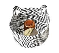 Petit panier en corde de coton - Bacs de rangement tissés en fil de coton, panier de rangement en forme de chat | Rangement de produits cosmétiques et d'articles divers de bureau, pour vêtements, joue
