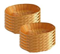 Petit panier en osier lot de 12 paniers en osier 28 x 23 x 7, 6 cm paniers à pain polyvalents en plastique tressé pour la cuisine la présentation de pièces maîtresses le stockage du pain des fruits