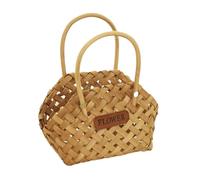 Petit Panier Osier Panier tissé Panier de fleurs Panier à main fait main Cachepot(Cherry color)