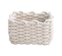 Petit panier tissé à la main, organisateur de panier tissé | Panier de rangement de bureau | Petit de bureau en corde tissée, en tissu rectangulaire pour chambre à coucher