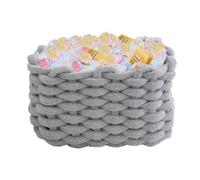 Petit panier tissé à la main | Petit panier de rangement en corde de coton - Étui de rangement rectangulaire en tissu multi-usage, parfait pour les jouets pour chat