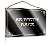 Petit panneau à suspendre en bois avec inscription « Be Right Back » pour décoration de salle de jeux (23 x 35 cm)