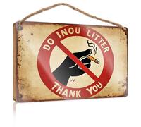 Petit panneau « No Soliciting » pour la maison, ne pas litter. Thank You. Grand panneau décoratif amusant pour la maison (23 x 35 cm)