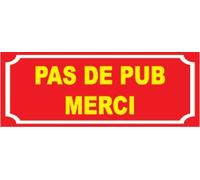 Petit panneau pour boite aux lettres"pas de pub"
