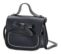 Petit Paquet à Main Garçon et Filles Nœud Papillon Noir en Pu pour Filles | Grosse Capacité, Rangement des Objets du Quotidien, Format Mini Pratique pour L’école