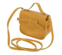 Petit Paquet Bandoulière Fille Nœud Jaune en PU pour Garçon et Filles | Léger, Facile à Nettoyer, Porté à L’épaule Travers, pour Maternelle et Occasions Diverses