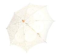 Petit Parapluie en Dentelle, Parasol Vintage Mariage Mariée Parapluie Poignée Décoration pour Photo Costume Fête Fournitures(L-Beige)