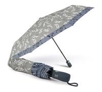 Petit Parapluie Femme Pliant Ouverture Fermeture Automatique - Parapluie Fille Résistant au Vent avec Poignée Extra Plate - Ombrelle Pliable Léger - Diamètre 95 cm (Floral avec Bordure Bleue)