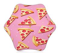 Petit parapluie rose pizza pour enfants, parapluie réfléchissant coupe-vent pour pluie, parapluie bâton pour enfants de 100 à 8 ans, auvent de 89 cm