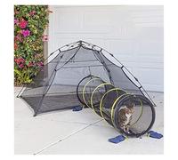 Petit parc pour animaux d'extérieur Enclos for chat d'extérieur Tente for chat 6 en 1 Tente portable for chat avec tunnel Parc pliable for animaux de compagnie Tentes de jeu Pop Up Visual Mesh House f