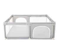 Petit Parc pour Bébé Pliable, Parc de jeux bébé avec Maille douce Respirante, Parc Enfant Pour Intérieur et Extérieur, Stable Clôture Tout-Petits, 1,5 * 2,0 m-(Gris)