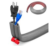 Petit passe-câbles flexible, autocollant, 1 m x 3 cm, cache-câbles flexible, facile à couper, montage pour tous les câbles d'alimentation, maison, bureau, entrepôt (bois gris)